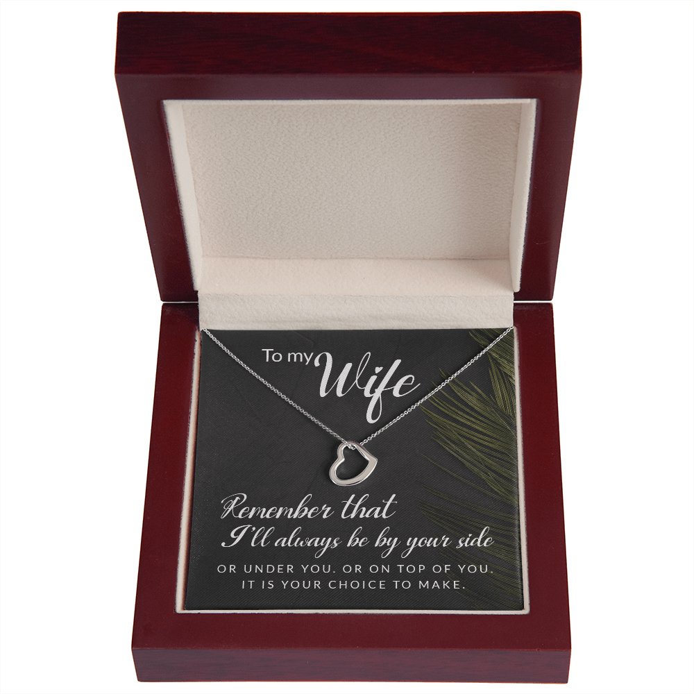 To My Wife Gift - Always Be By Your Side - Dainty Heart Necklace - Celeste Jewel