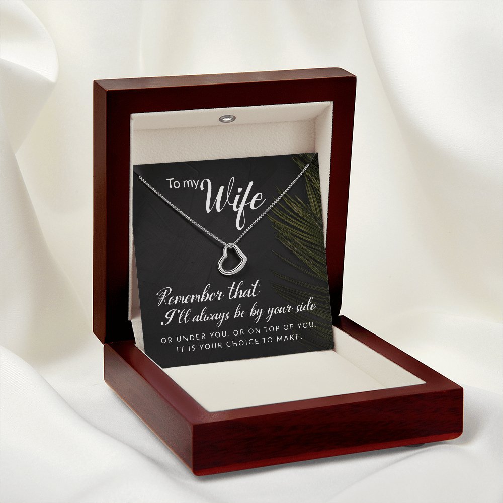 To My Wife Gift - Always Be By Your Side - Dainty Heart Necklace - Celeste Jewel