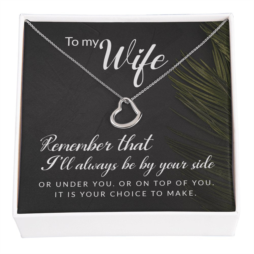 To My Wife Gift - Always Be By Your Side - Dainty Heart Necklace - Celeste Jewel