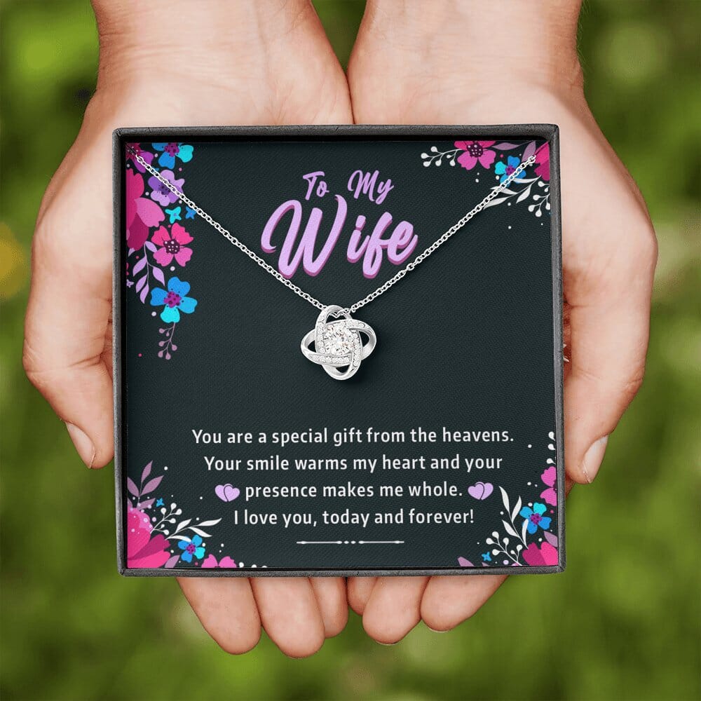 To My Wife - Gift From The Heavens - Love Knot Necklace - Celeste Jewel