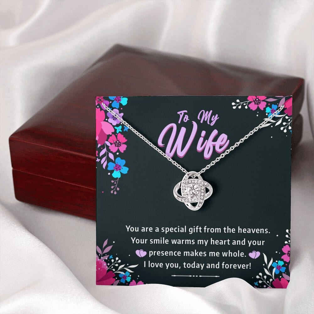 To My Wife - Gift From The Heavens - Love Knot Necklace - Celeste Jewel