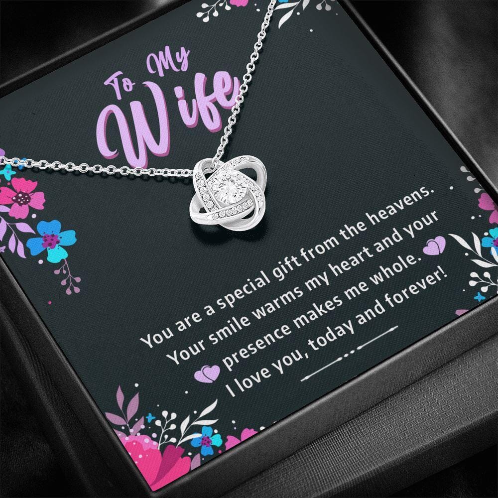 To My Wife - Gift From The Heavens - Love Knot Necklace - Celeste Jewel