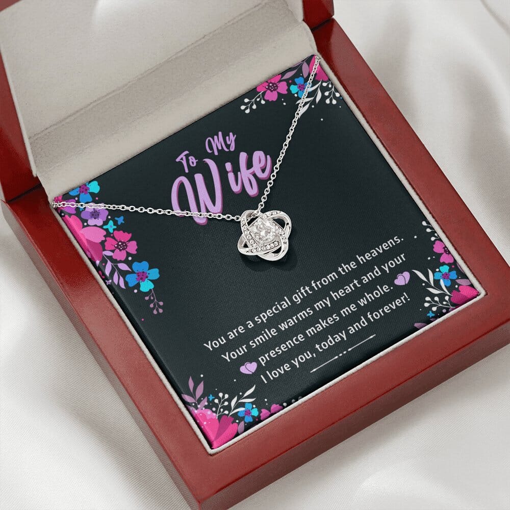 To My Wife - Gift From The Heavens - Love Knot Necklace - Celeste Jewel