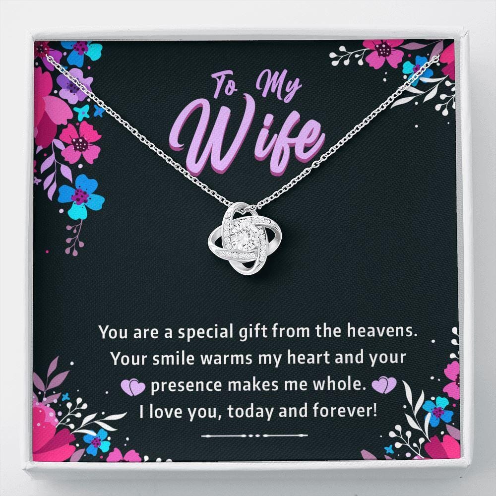 To My Wife - Gift From The Heavens - Love Knot Necklace - Celeste Jewel