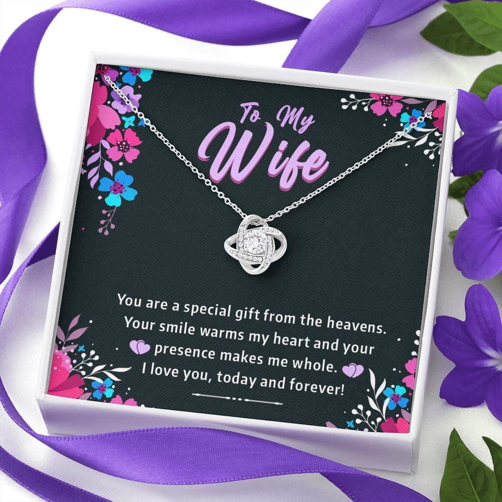 To My Wife - Gift From The Heavens - Love Knot Necklace - Celeste Jewel