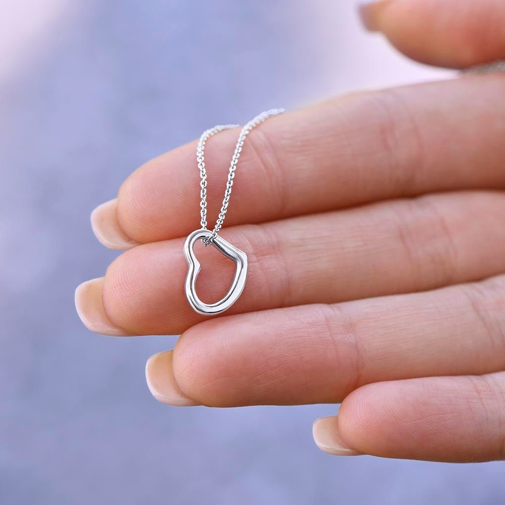 To My Wife Gift - It Is Because Of You - Dainty Heart Necklace - Celeste Jewel
