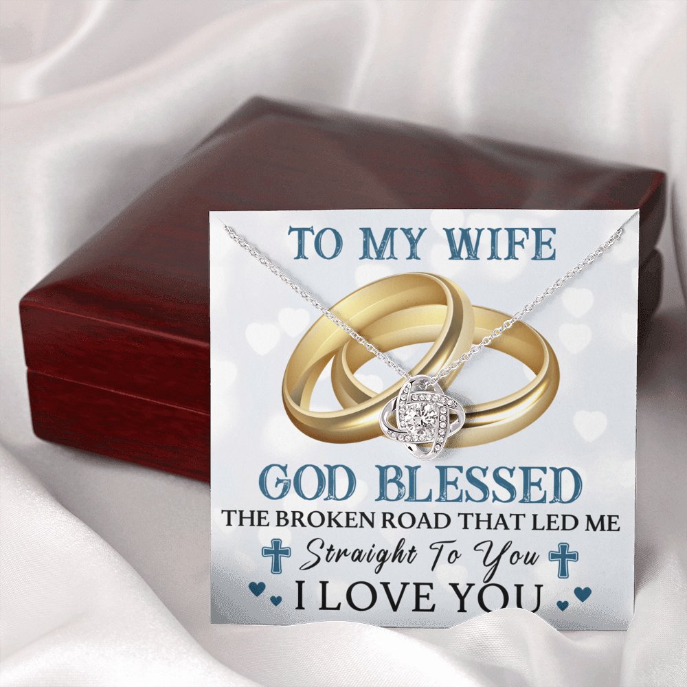 To My Wife - God Blessed - Love Knot Necklace - Celeste Jewel