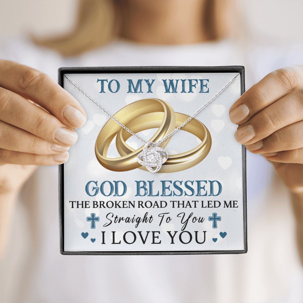 To My Wife - God Blessed - Love Knot Necklace - Celeste Jewel