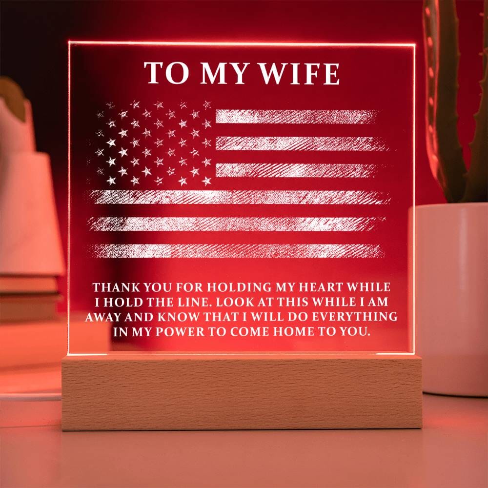 To My Wife - Military Gift - Acrylic Square Plaque - Celeste Jewel