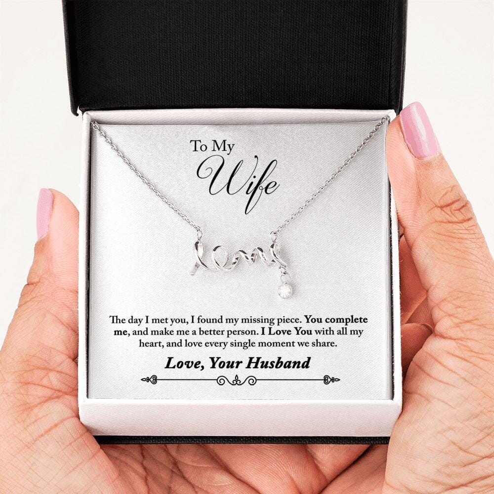 To My Wife - Missing Piece - Dainty Love Necklace - Celeste Jewel