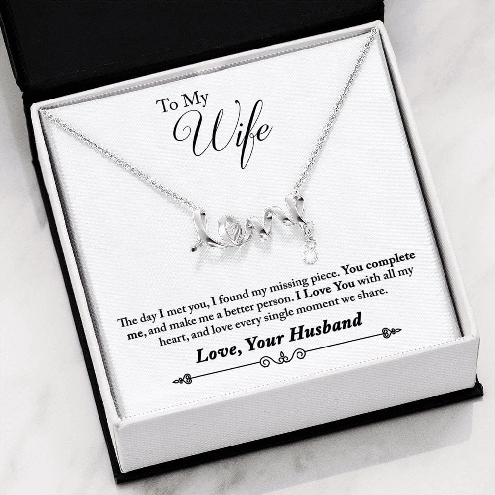 To My Wife - Missing Piece - Dainty Love Necklace - Celeste Jewel