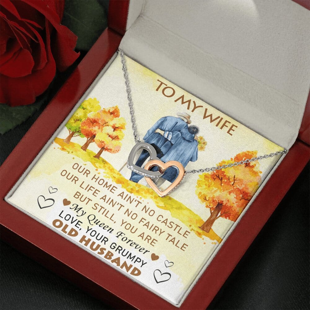 To My Wife - My Queen Forever - Interlocking Hearts Necklace - Celeste Jewel