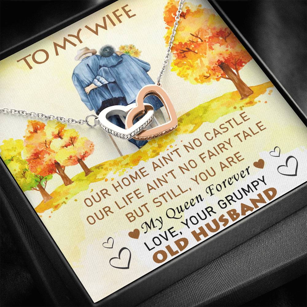 To My Wife - My Queen Forever - Interlocking Hearts Necklace - Celeste Jewel