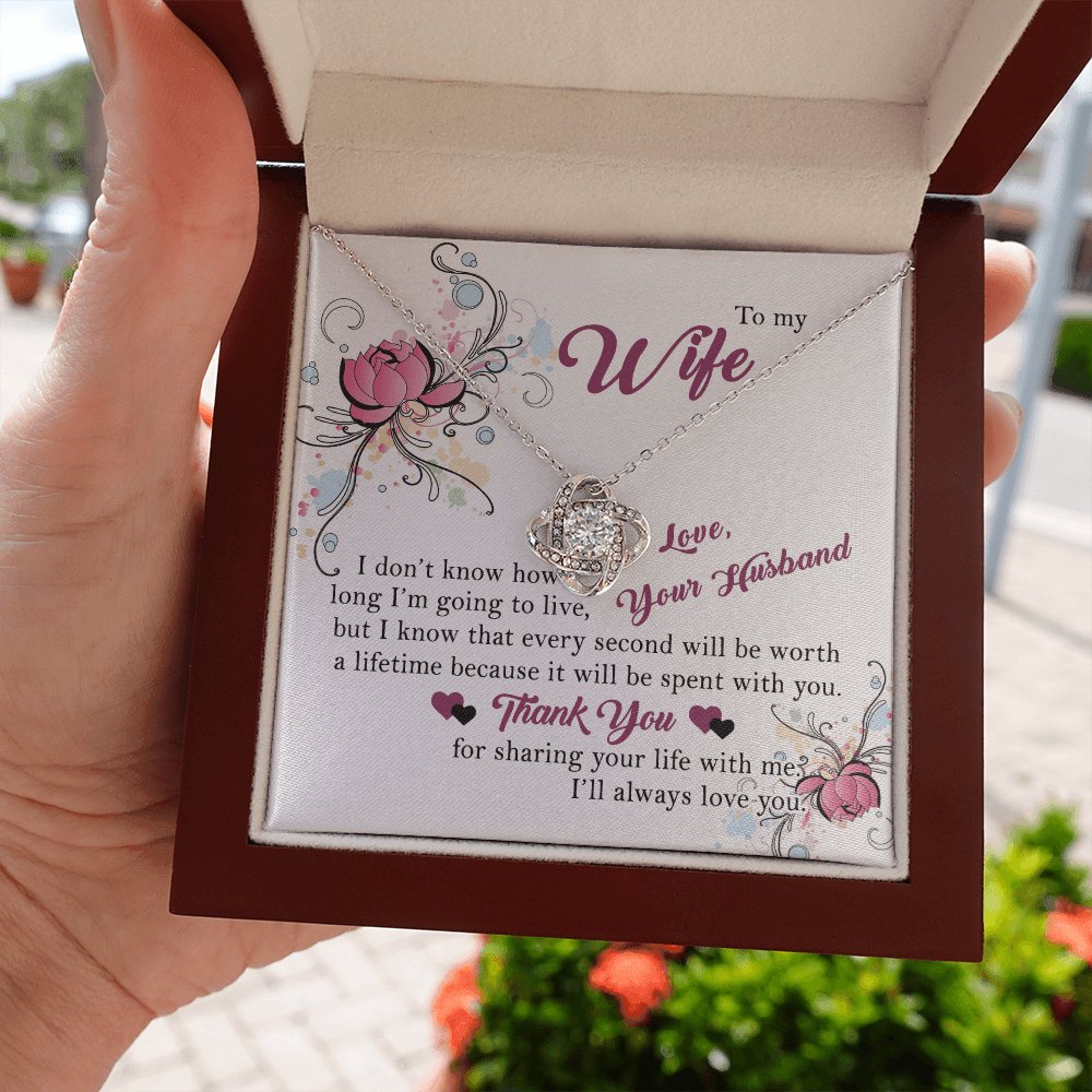 To My Wife - Sharing Your Life With Me - Love Knot Necklace - Celeste Jewel