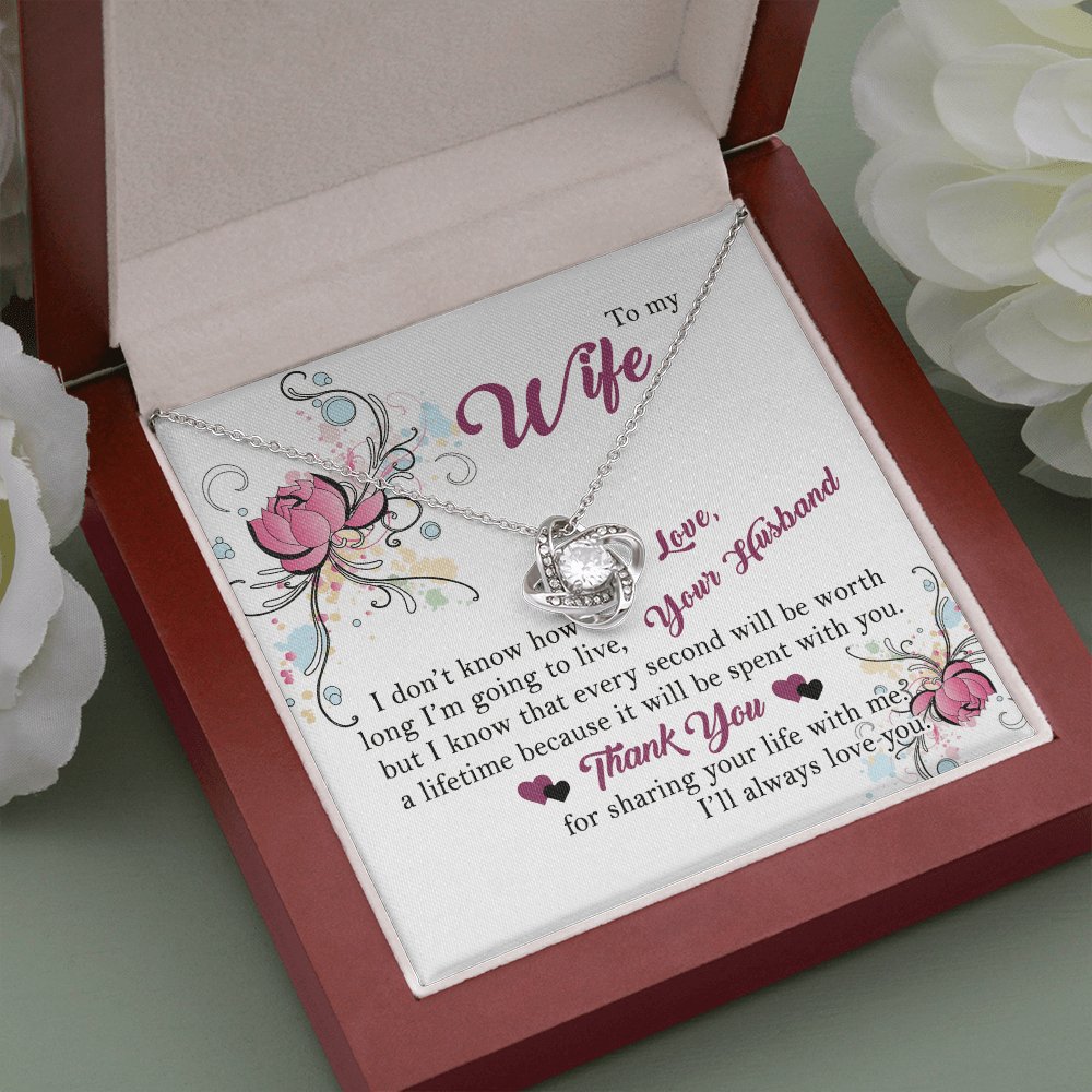 To My Wife - Sharing Your Life With Me - Love Knot Necklace - Celeste Jewel
