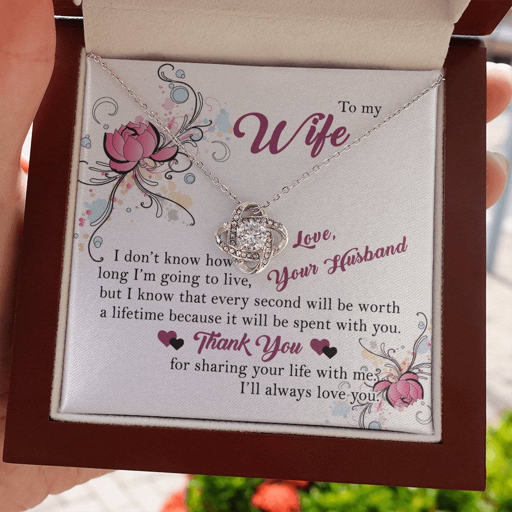 To My Wife - Sharing Your Life With Me - Love Knot Necklace - Celeste Jewel