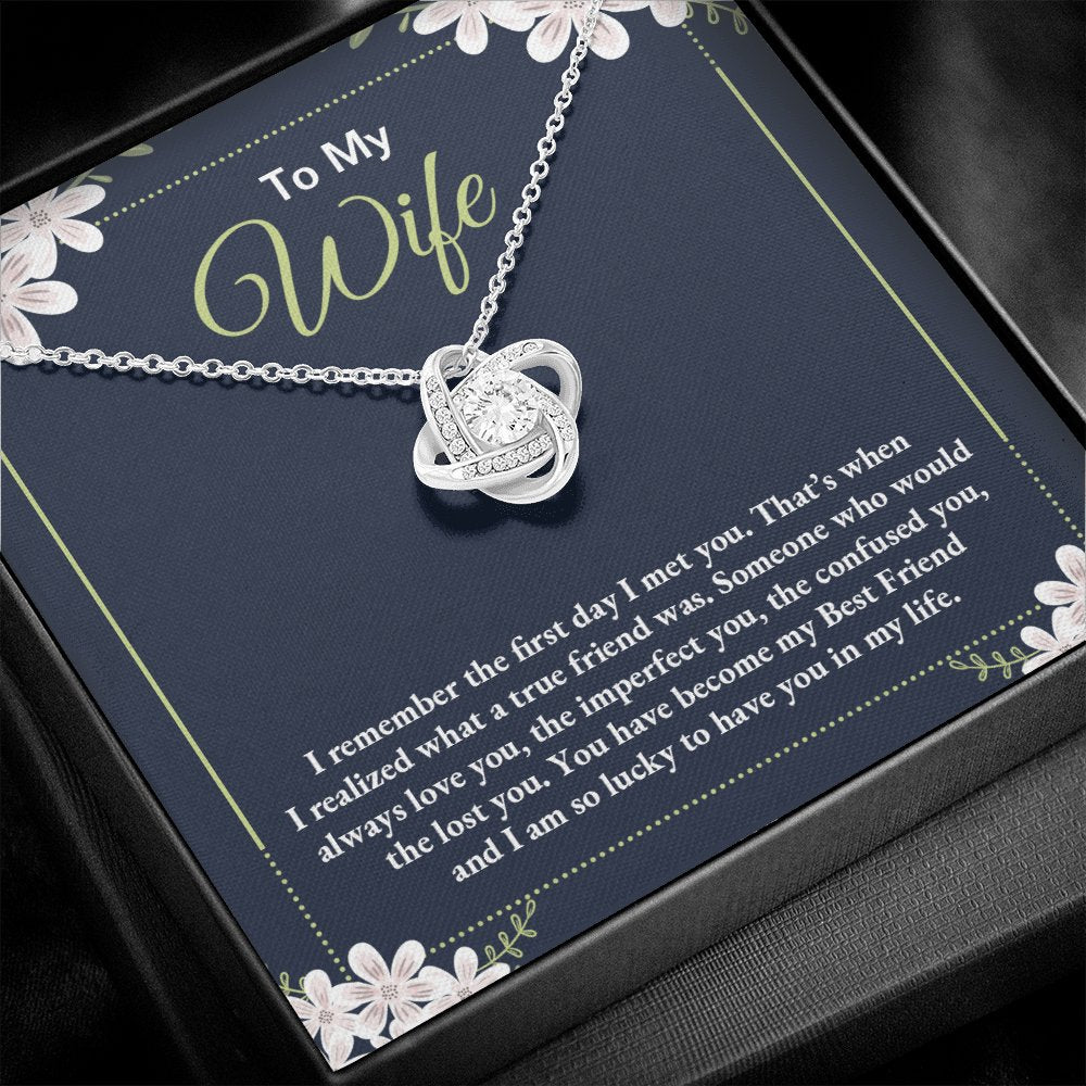 To My Wife - The First Day I Met You - Love Knot Necklace - Celeste Jewel