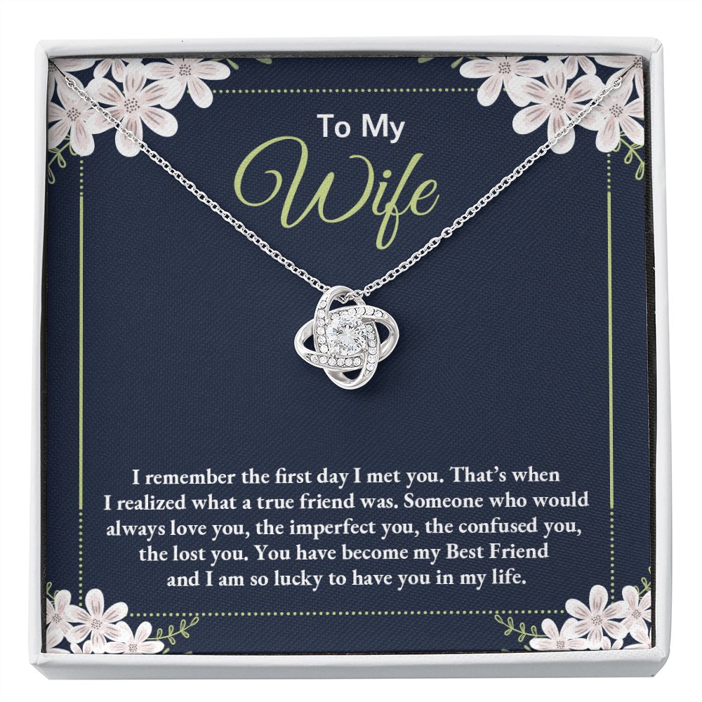 To My Wife - The First Day I Met You - Love Knot Necklace - Celeste Jewel