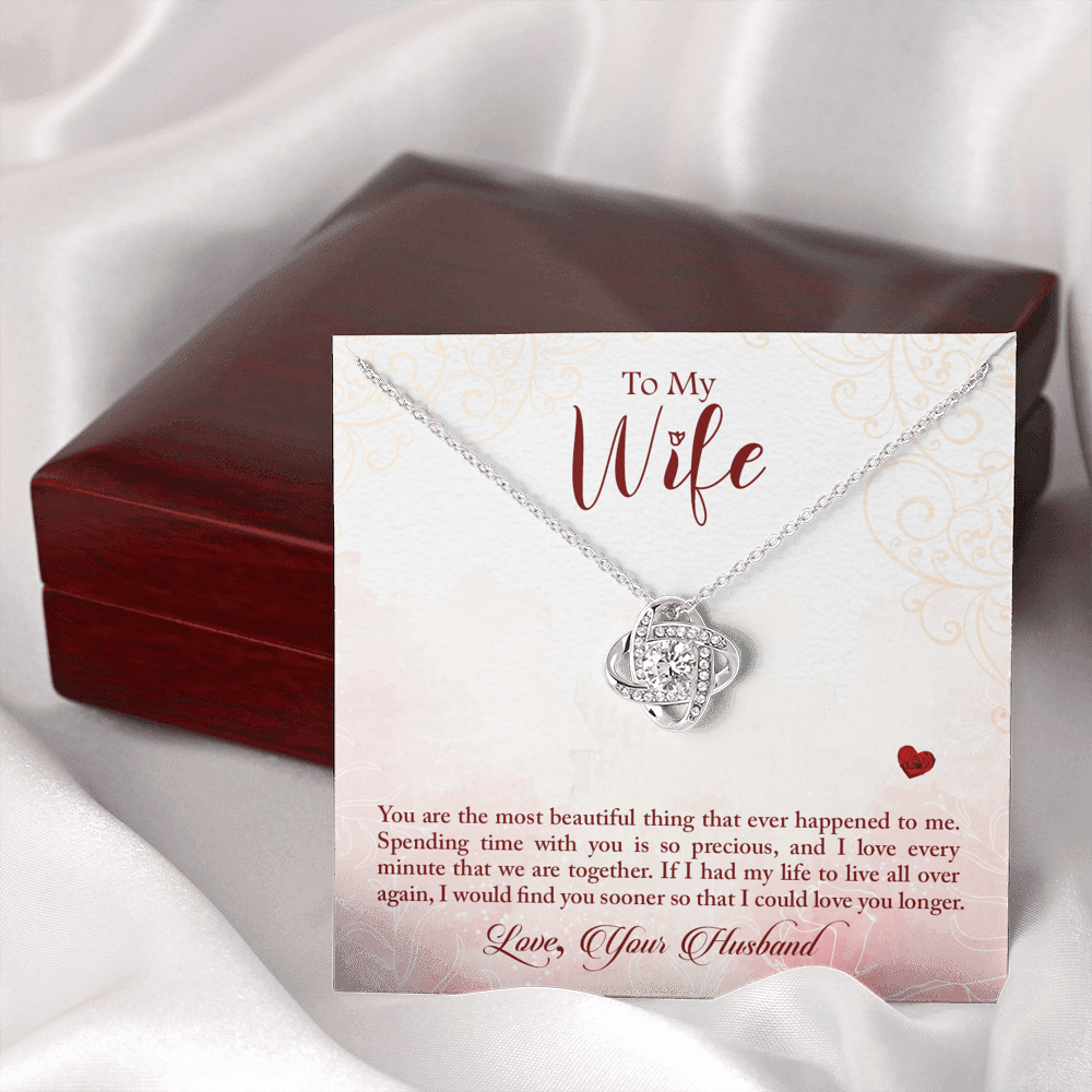 To My Wife - The Most Beautiful Thing - Love Knot Necklace Jewelry 