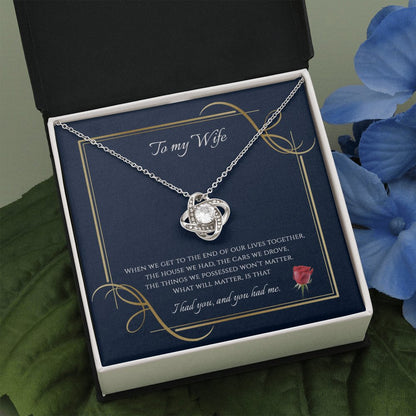 To My Wife - To The End - Love Knot Necklace - Celeste Jewel