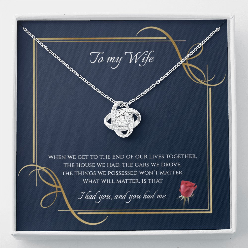 To My Wife - To The End - Love Knot Necklace - Celeste Jewel