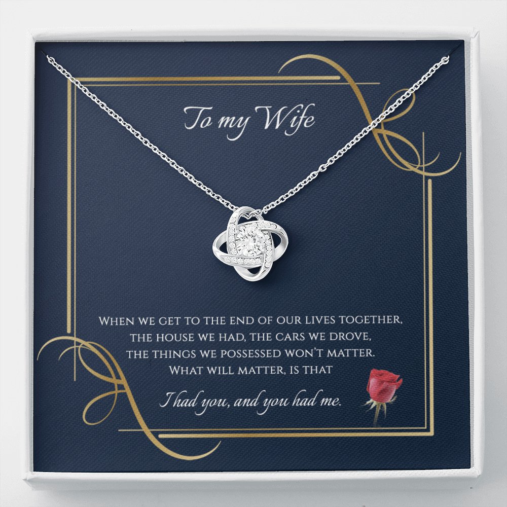 To My Wife - To The End - Love Knot Necklace - Celeste Jewel