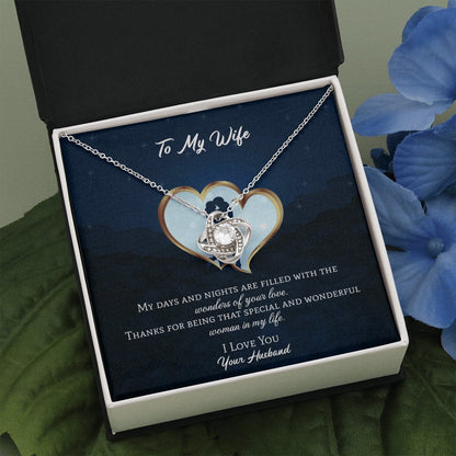 To My Wife - Wonders Of Your Love - Love Knot Necklace - Celeste Jewel