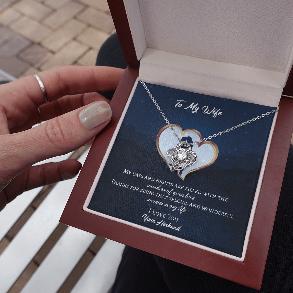 To My Wife - Wonders Of Your Love - Love Knot Necklace - Celeste Jewel