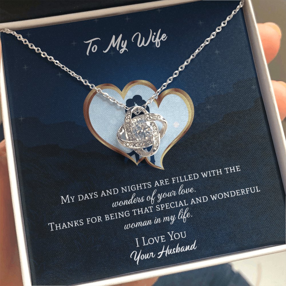 To My Wife - Wonders Of Your Love - Love Knot Necklace - Celeste Jewel