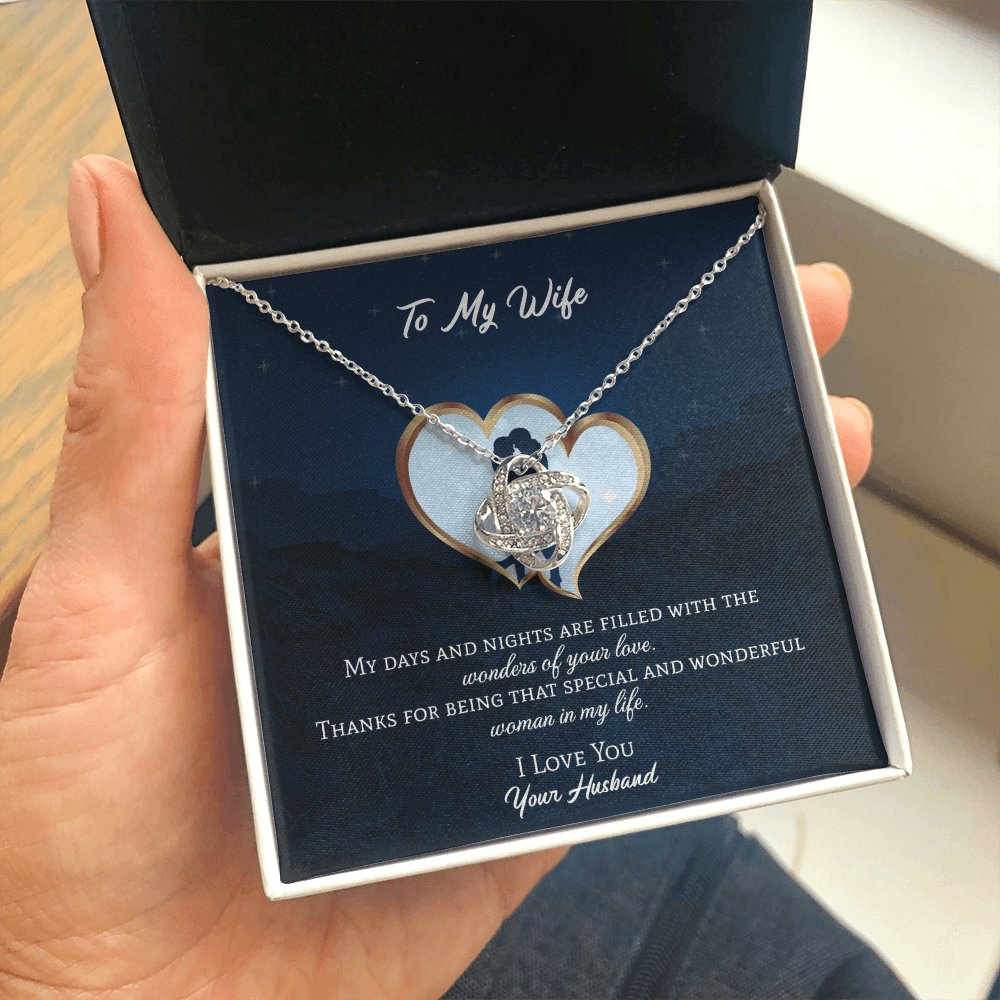 To My Wife - Wonders Of Your Love - Love Knot Necklace - Celeste Jewel
