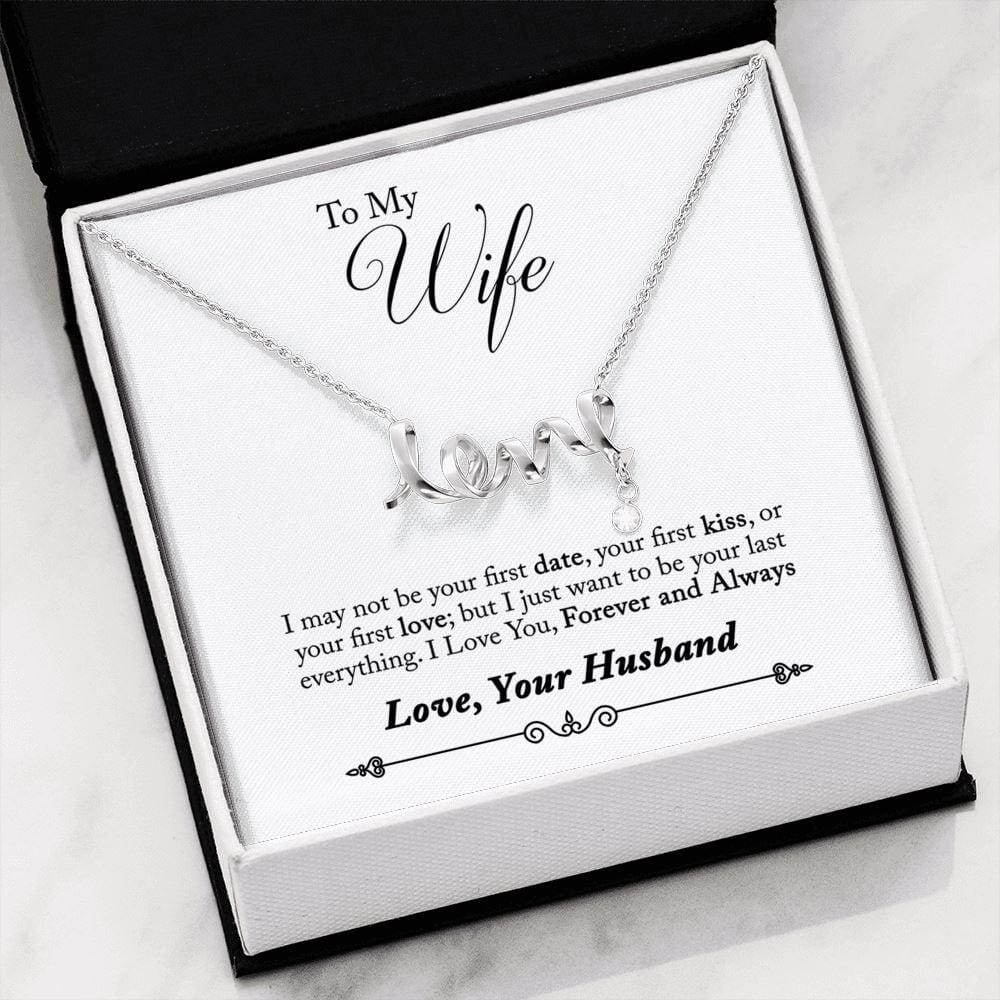 To My Wife - Your Last Everything - Dainty Love Necklace - Celeste Jewel