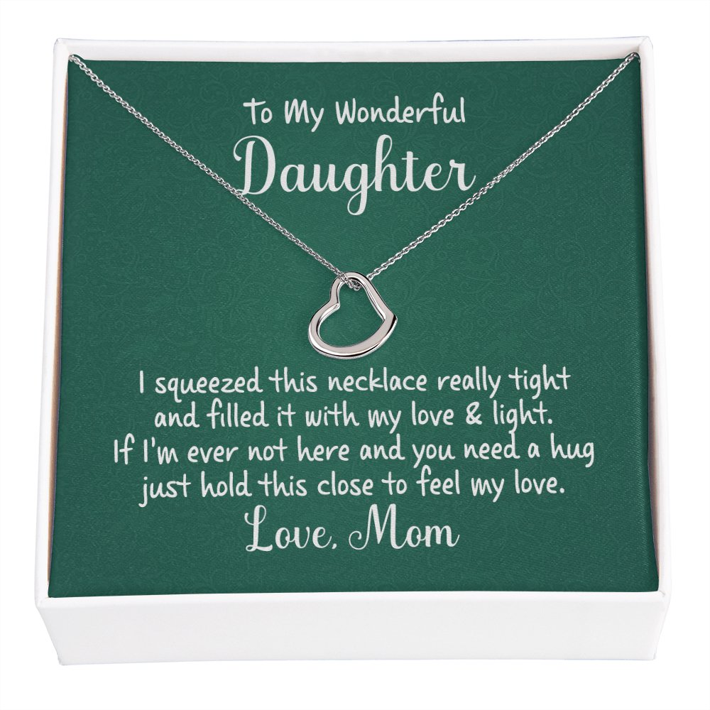 To My Wonderful Daughter Gift - Love & Light - Dainty Heart Necklace - Celeste Jewel