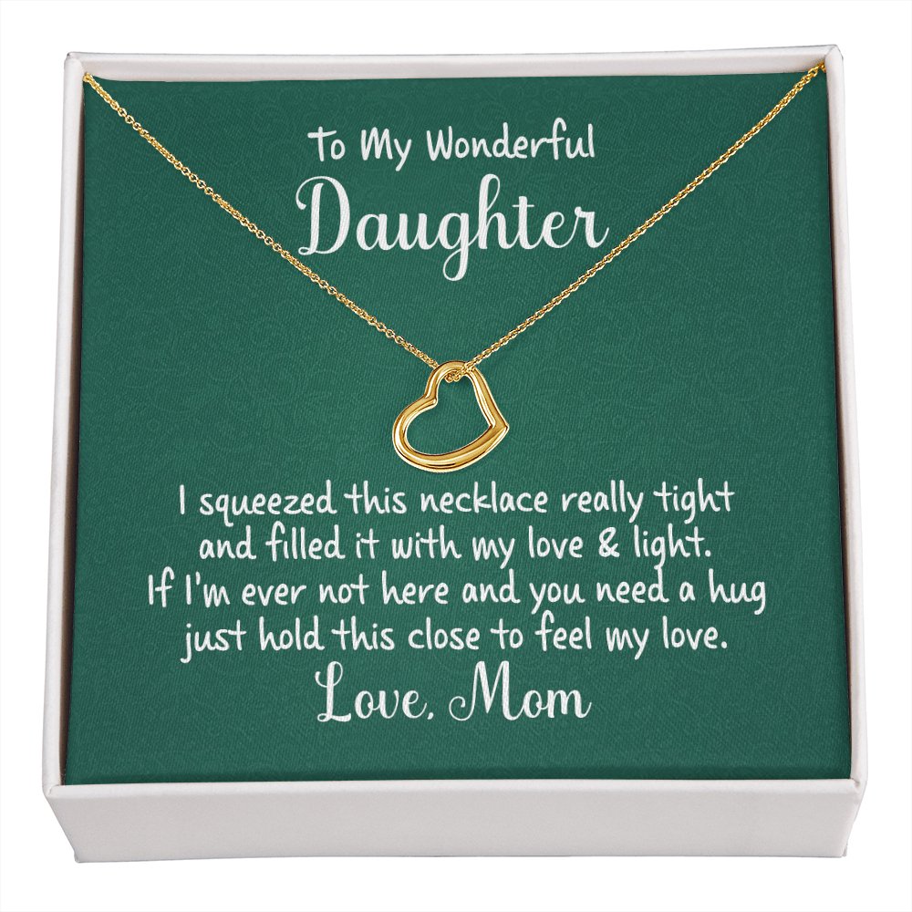To My Wonderful Daughter Gift - Love & Light - Dainty Heart Necklace - Celeste Jewel