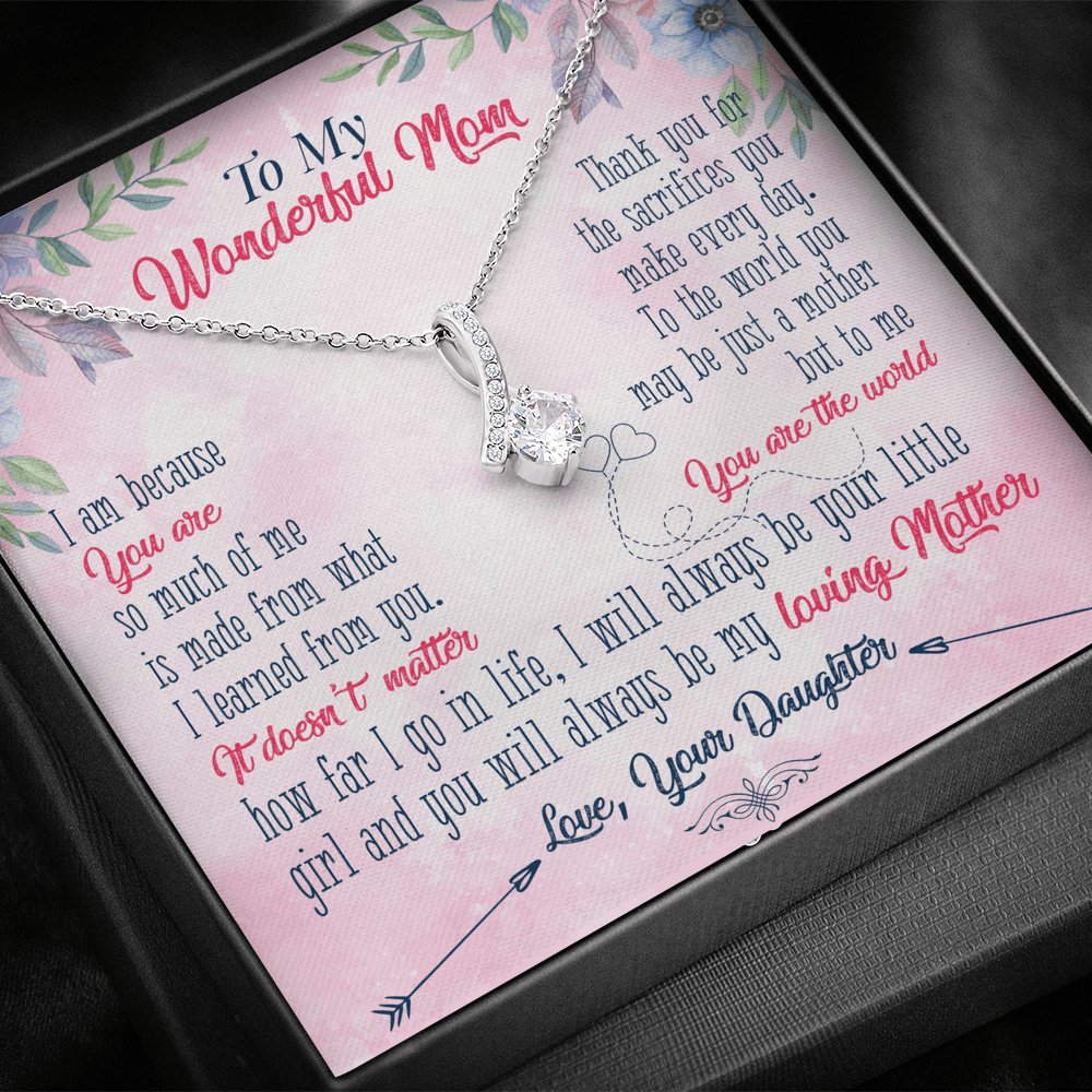 To My Wonderful Mom - You Are The World - Sparkling Radiance Necklace - Celeste Jewel