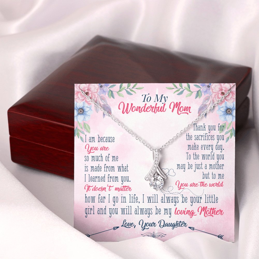 To My Wonderful Mom - You Are The World - Sparkling Radiance Necklace - Celeste Jewel