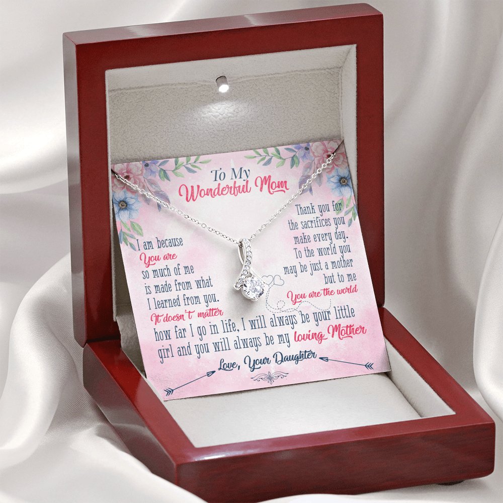 To My Wonderful Mom - You Are The World - Sparkling Radiance Necklace - Celeste Jewel