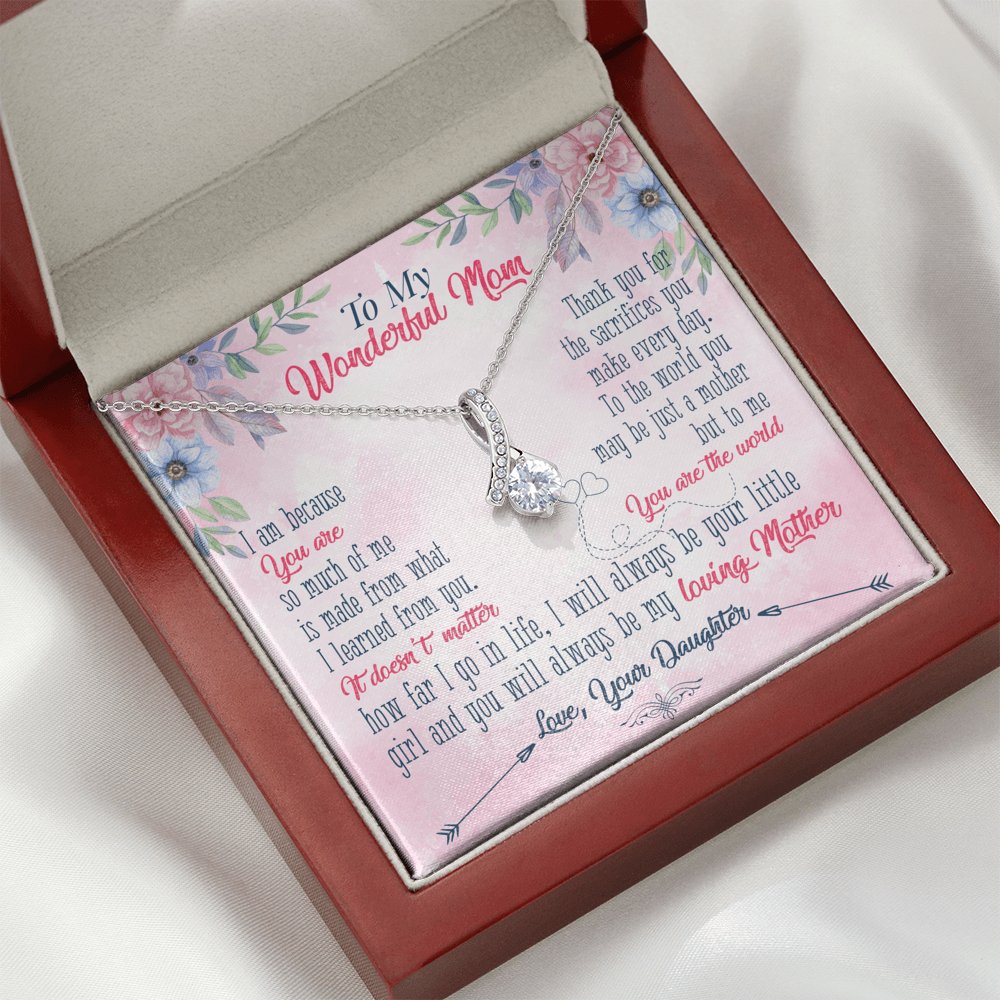 To My Wonderful Mom - You Are The World - Sparkling Radiance Necklace - Celeste Jewel