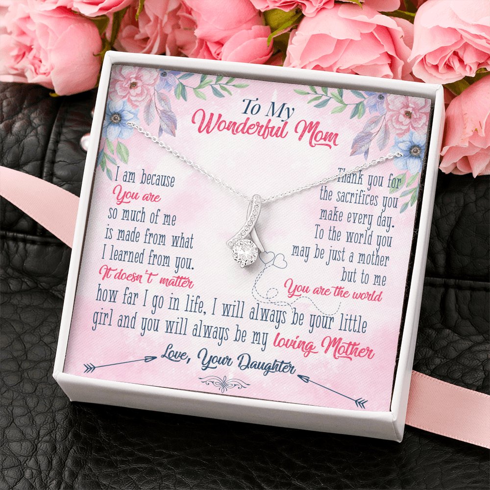 To My Wonderful Mom - You Are The World - Sparkling Radiance Necklace - Celeste Jewel