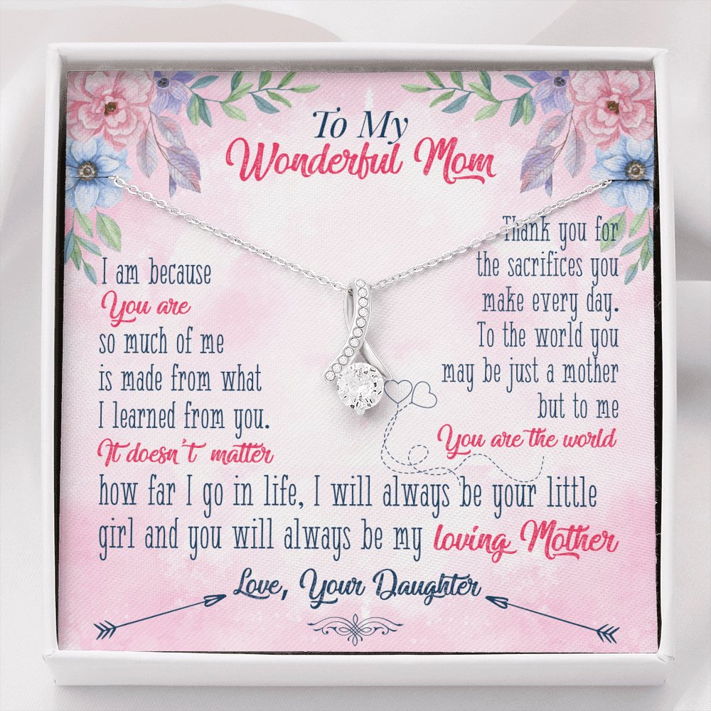 To My Wonderful Mom - You Are The World - Sparkling Radiance Necklace - Celeste Jewel