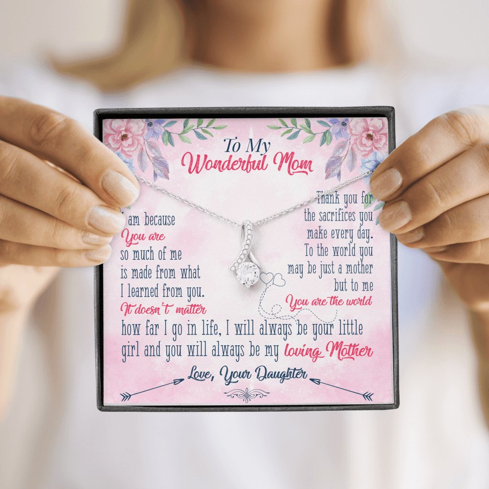 To My Wonderful Mom - You Are The World - Sparkling Radiance Necklace - Celeste Jewel