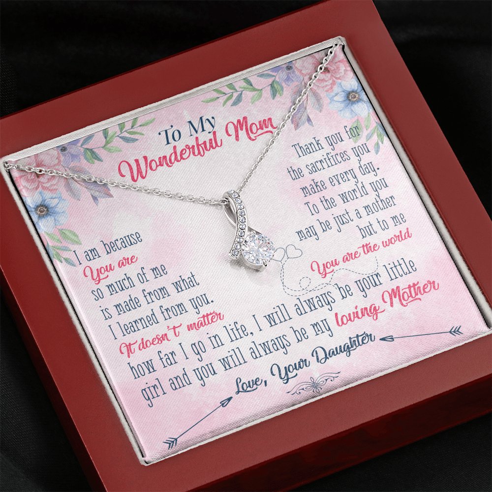 To My Wonderful Mom - You Are The World - Sparkling Radiance Necklace - Celeste Jewel