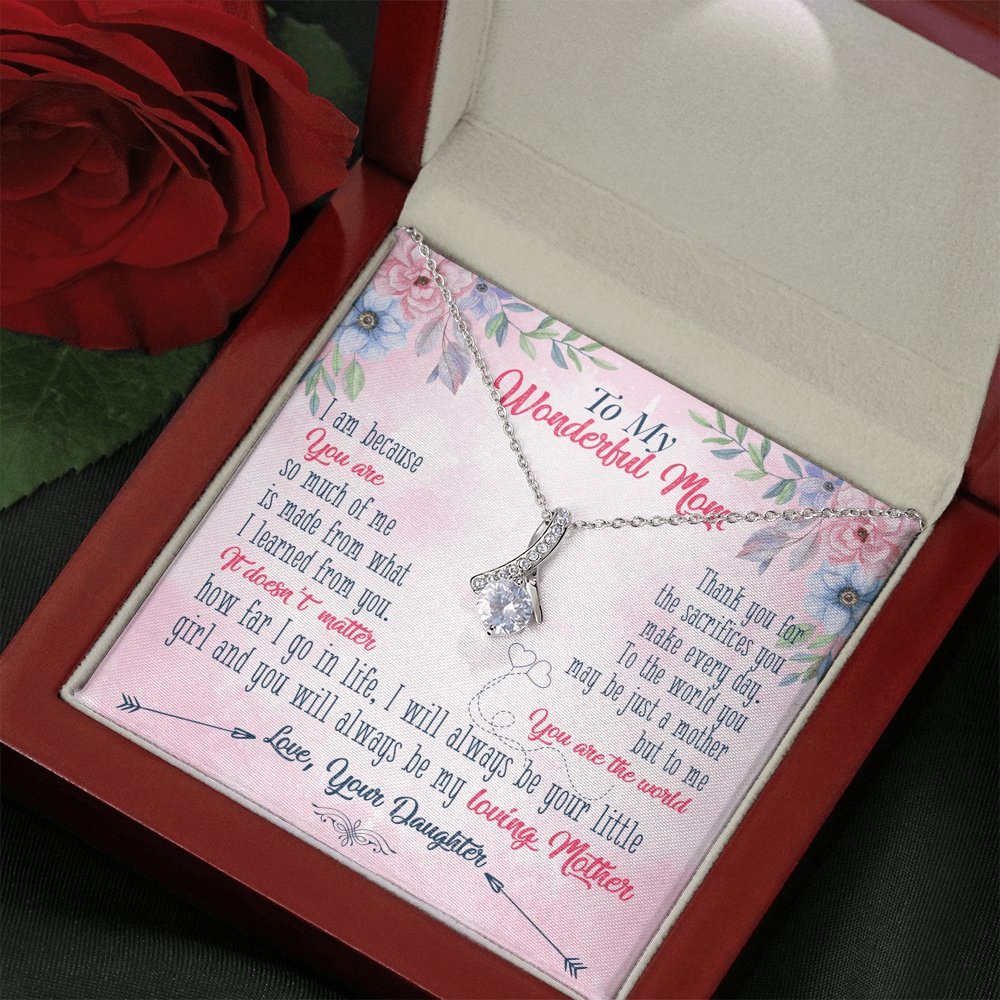 To My Wonderful Mom - You Are The World - Sparkling Radiance Necklace - Celeste Jewel