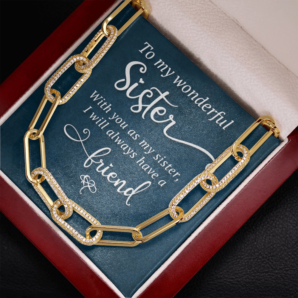 To My Wonderful Sister - Gift For Sister - Forever Linked Necklace - Celeste Jewel