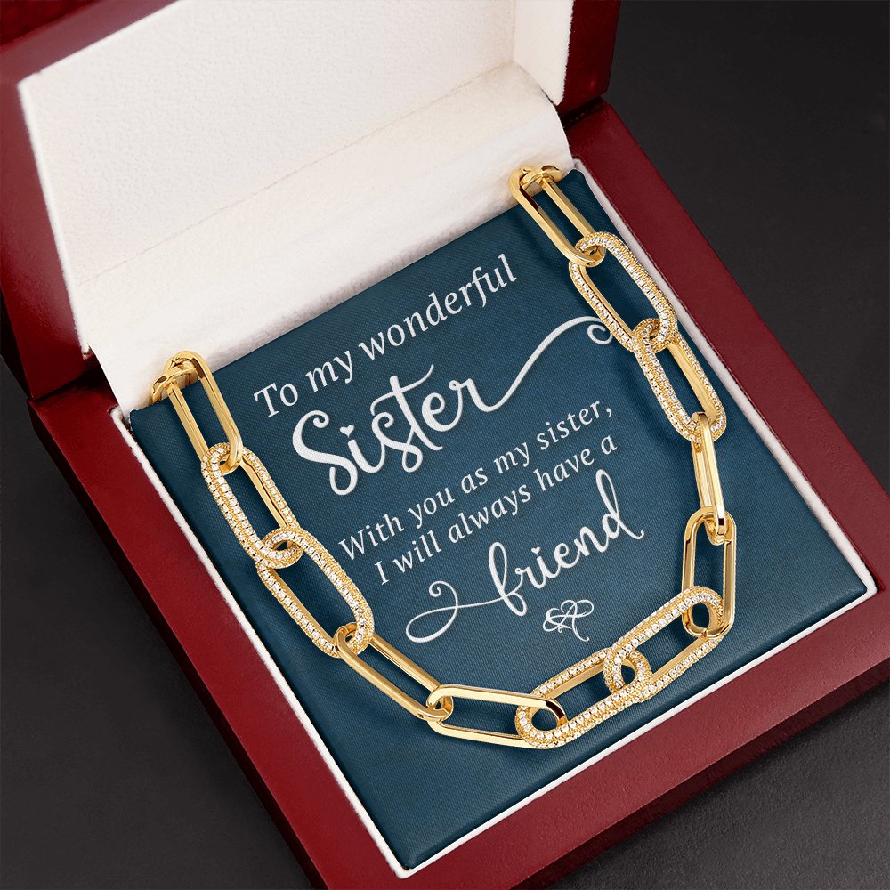 To My Wonderful Sister - Gift For Sister - Forever Linked Necklace - Celeste Jewel