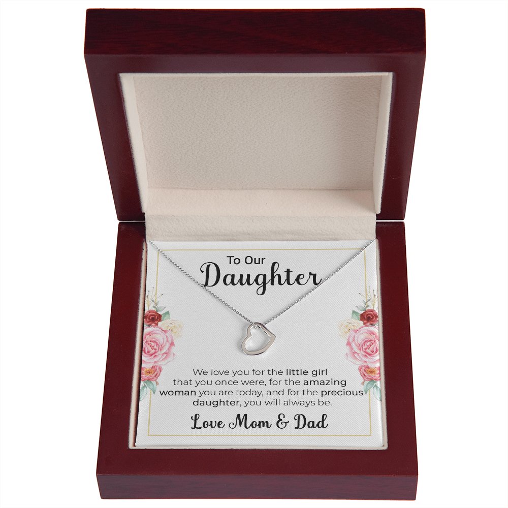 To Our Daughter Gift - We Love You - Dainty Heart Necklace - Celeste Jewel