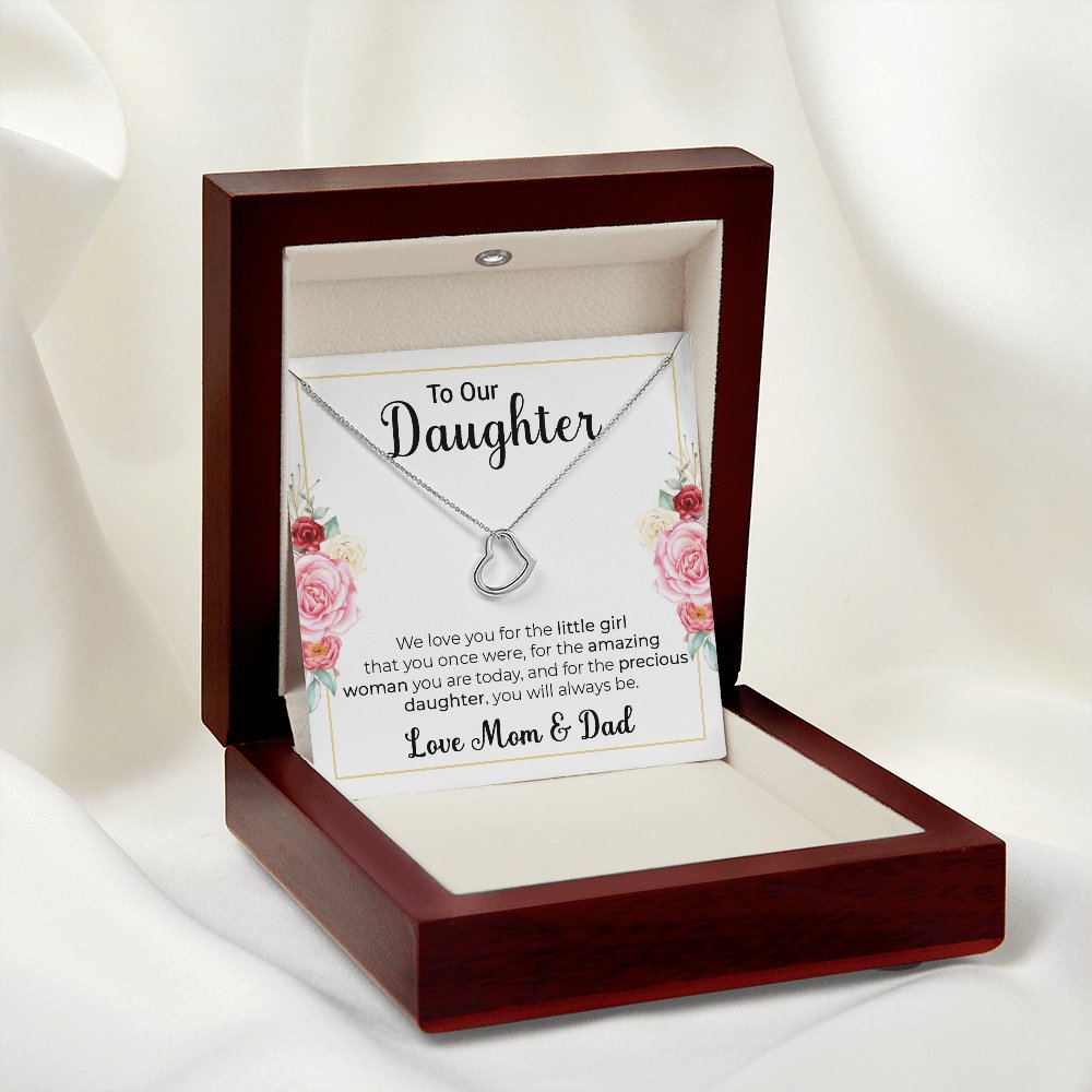 To Our Daughter Gift - We Love You - Dainty Heart Necklace - Celeste Jewel