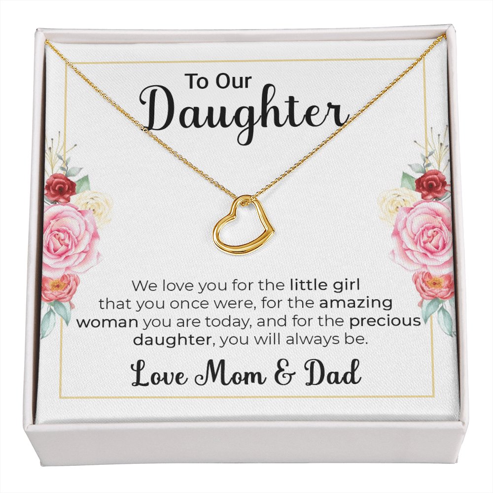 To Our Daughter Gift - We Love You - Dainty Heart Necklace - Celeste Jewel