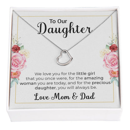 To Our Daughter Gift - We Love You - Dainty Heart Necklace - Celeste Jewel