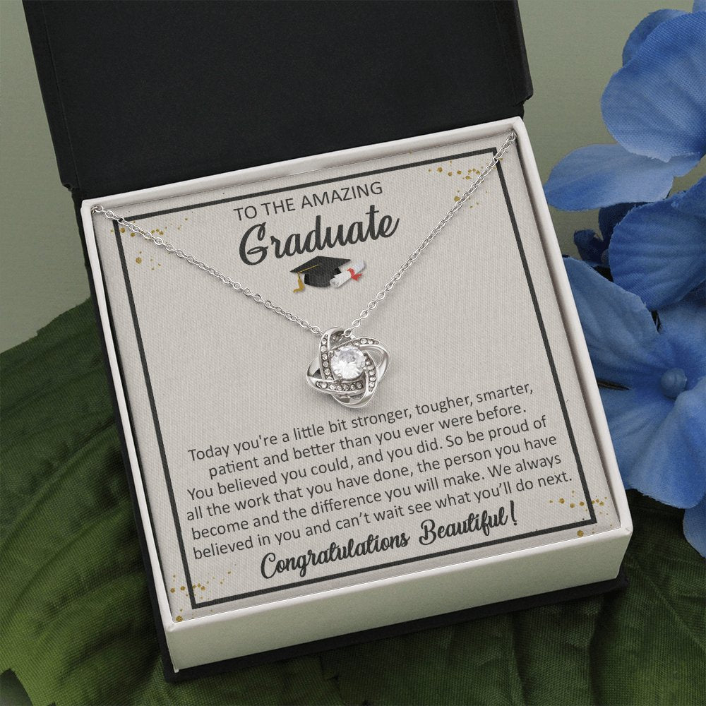 To The Amazing Graduate - You Believed You Could - Love Knot Necklace - Celeste Jewel