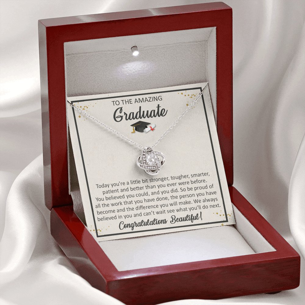 To The Amazing Graduate - You Believed You Could - Love Knot Necklace - Celeste Jewel